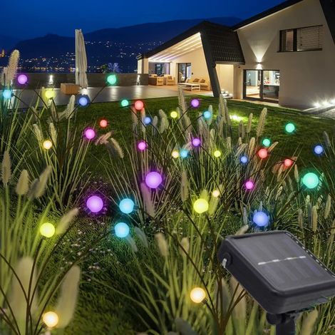 Lucciole Luminose 10 Bulbo a LED natalizie Energia Solare Decorazione Giardino Luce Multicolor (1/4)