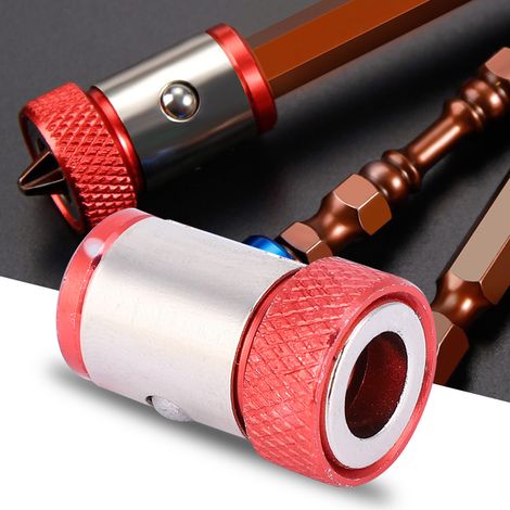 5-teiliges Set Schraubendreher-Magnetringe, rutschfeste Aluminiumlegierungs-Zubehörteile (Rot) (1/5)