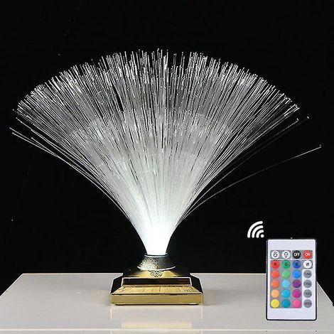 LED-Tischleuchte mit Glasfaseroptik, Schlafzimmerdekoration, sternenklares Ambiente, berührungsempfindlich und wiederaufladbar, champagnergoldene Farbe (1/5)