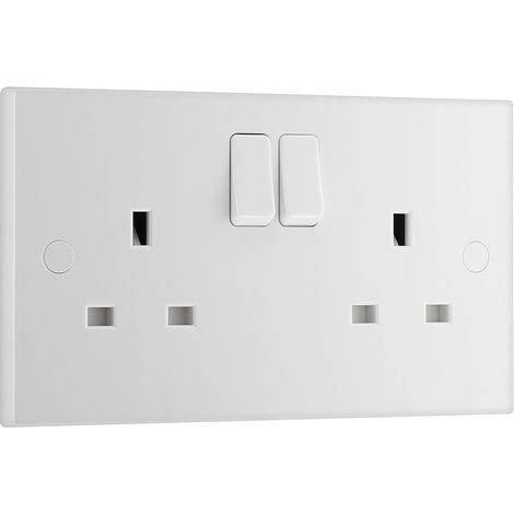Electrical Prise murale double interrupteur Nexus 900 Series Blanc moulé Bord carré 13 A 922DP (1/5)