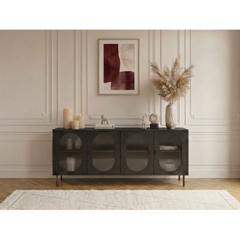 BOBOCHIC - Buffet 4 portes verre fumé SOHAN