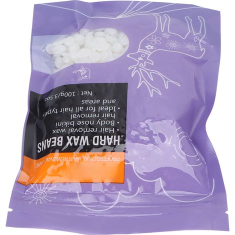 Cire dépilatoire en perles sans papier, 99 g (3,5 oz), point de fusion bas, forte viscosité, cire dure violette brillante pour l'épilation (1/5)