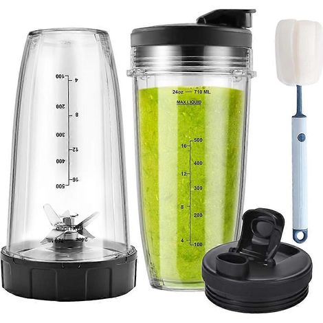 Remplacement 24oz mixeur tasse avec gorgée joint couvercle pour Nutri Ninja auto IQ BL450 BL456 BL480 BL642 BN801 SS351 (1/5)