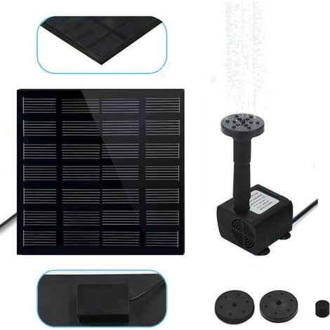 Pompe à eau submersible pour fontaine solaire 150 L-H (1/4)