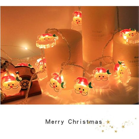 Guirlandes lumineuses de Noël, bonhomme de neige, Père Noël, décorations de sapin, illuminations festives pour fenêtres, lumière chaude