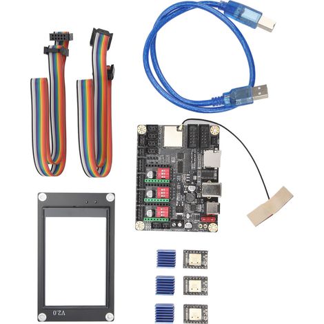 3D-Drucker-Motherboard-Kit, Lasergravierer-Steuerplatine, 32-Bit-WLAN, 3,5-Zoll-Touchscreen, Schrittmotortreiber, 12–24 V DC (1/5)