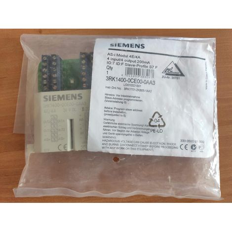 SIEMENS - MODULE AS-INTERFACE 4 ENTRÉE 4 SORTIES VIS 3RK1400-0CE00-0AA3
