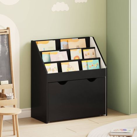 Kids Bookshelf Black 60 x 29.5 x 69 cm Engineered Wood vidaXL (1/5)
