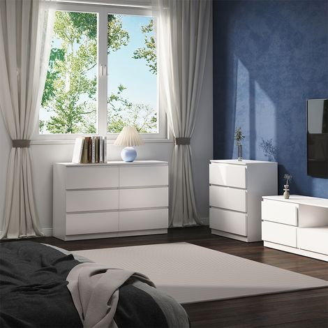 Cassettiera per camera da letto Calisto, Bianco, 120 x 78.5 cm, Vicco