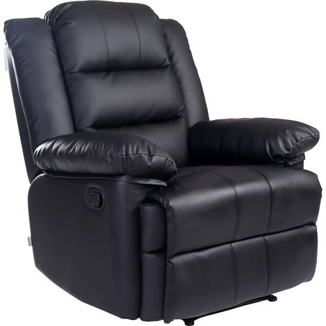 Loxley Leather Recliner Chair - Black
