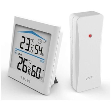 Station météo numérique LCD Baldr pour intérieur et extérieur, hygromètre, thermomètre, télécommande sans fil, capteur (1/3)