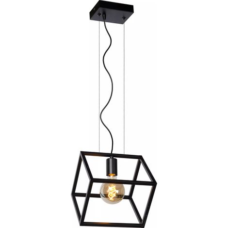 Lampada a sospensione nera minimal Lucide Fabian E27 40W (1/5)