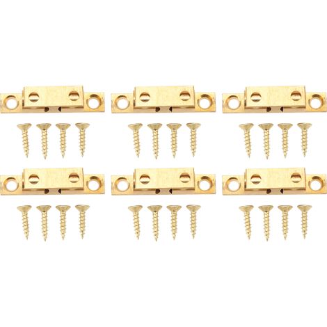 Lot de 6 loquets de porte de placard en laiton, verrous à bille avec vis dorées pour la plupart des placards (50 mm / 2 pouces).