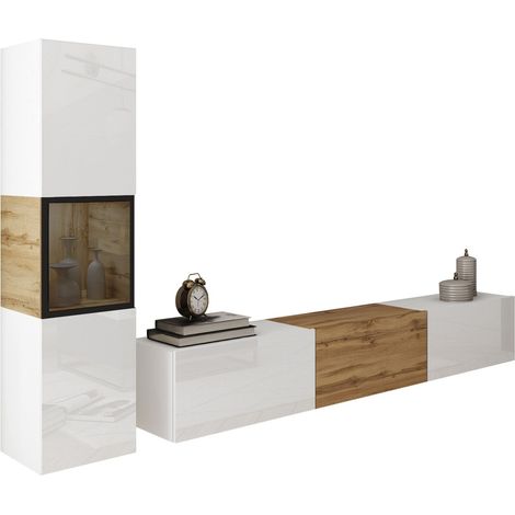 Ensemble de salon Sarasota 192, Blanc + Chêne wotan (1/5)