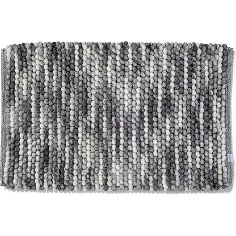 Croydex Slip Resistant Bath Rug, Loop Grey, Machine Washable, 80x50cm (1/5)