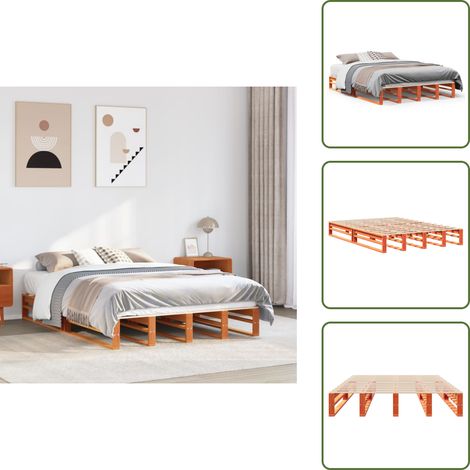 Cadre de lit sans matelas cire marron 140x190cm bois pin massif - Cadre De Lit - Cadres De Lit - Lit - Cadre De Lit En Bois (1/5)