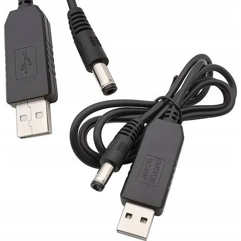 Convertitore USB DC 5,5x2,1mm 5V-12V Step Up – Cavo Alimentazione Universale Lunghezza 100 cm, 0.8-1A Per Router e Moduli Arduino (1/4)