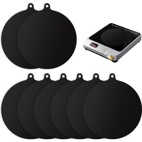 Tapis D'Induction, 8 PièCes Silicone Tapis de Protection pour Table de Cuisson à Induction AntidéRapant et Anti-Rayures, Rond 22cm Tapis De Protection à Induction pour Ustensiles De Cuisine (1/5)
