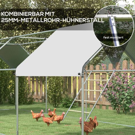 Échelle à perchoirs poules extérieur 4 barres, acier galvanisé et bois, résistant pluie, pour 4-6 poules, poulailler (1/4)