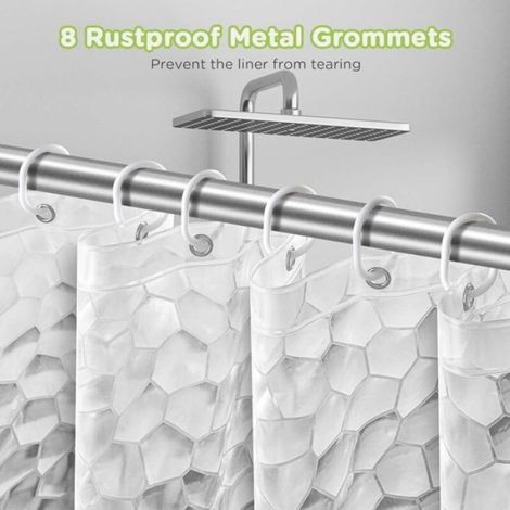 Rideau De Douche - EVA - 120x180 Cm - Anti-moisissure - Effet Givré 3D - 1 Pièce (1/4)