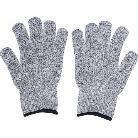 2 paires de gants anti-coupure niveau 5 protection HPPE, gants trempés résistants à l’usure pour jardinage