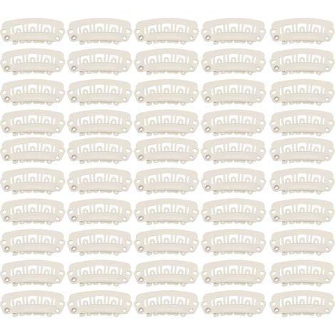 50pinces clips à cheveux en U 6 dents avec caoutchouc,beige,pose rapide pour extensions (1/5)