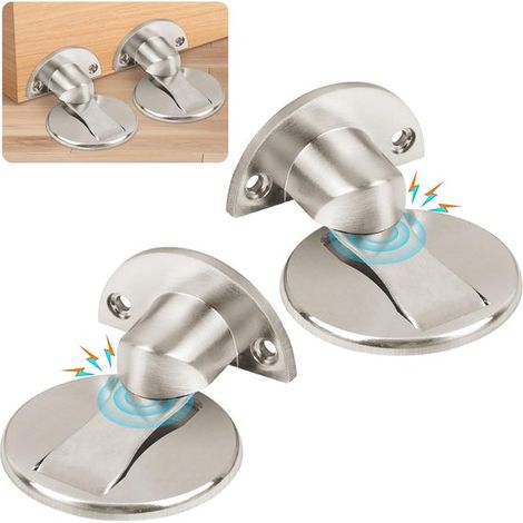 Juego de topes magnéticos autoadhesivos para puertas (2 unidades), cierre potente, tornillos ocultos, para el hogar o la oficina. (1/5)