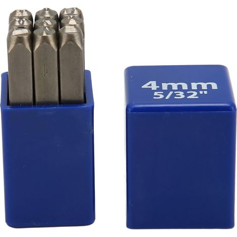 Jeu de 9 Poinçons en Acier au Carbone 0,16in Gravure Métal, Poinçon Multi-Usage pour Cuir Bois Bijoux (1/5)