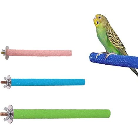 3 Pcs Perchoirs en Bois pour Perroquet,Oiseaux Perches Coloré Cage à Oiseaux Gommage Stand Bar pour Perruches,Calopsitte(15/20/25cm) (1/5)