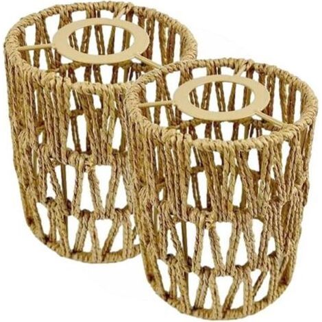 Lot De 2 Abat-Jour De Plafond, Abat-Jour en Osier, Abat-Jour Suspendu en Rotin Tissé De Style Bohème, Abat-Jour Suspendu De Plafond Vintage, Abat-Jour Suspendu, Décoration De Lampe (1/5)
