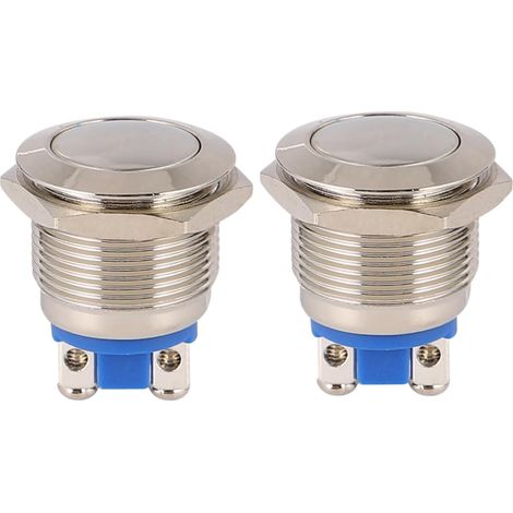2 boutons-poussoirs inox 19mm, pour panneau/usage industriel (1/5)