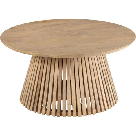 Table basse ronde en bois de manguier - VALERIE (1/4)