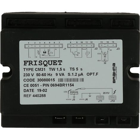 Boîtier de contrôle de chaudière ventouse 93.26→00.06 – Compatible chaudières Frisquet BICERAME et HYDROCONFORT 23 kW – Réf. F3AA40431
