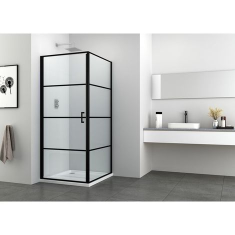 Fixglaselement 80 cm schwarz matt (1/2)