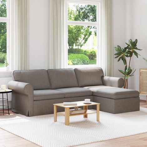 vidaXL Canapé Taupe 245 x 138 x 80 cm tissu (1/5)