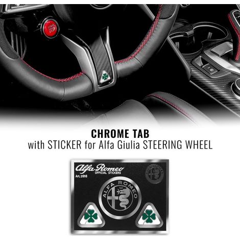 Adesivo Quadrifoglio Verde per Volante Alfa Romeo Giulia M.Y. 2020 (1/4)