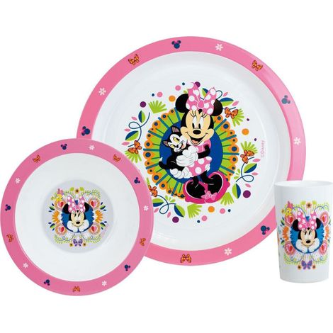 Disney minnie flowers  ensemble repas (assiette, bol, verre) (1/3)