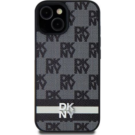 Dkny Lederhülle mit Karomuster und Streifenmuster für Samsung Galaxy S24+ (Schwarz)