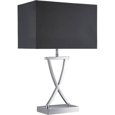 [GEBRAUCHT] B-Ware Searchlight Textil Tischlampe Club Tischleuchte Tischlampe Lampe Leuchte Silber