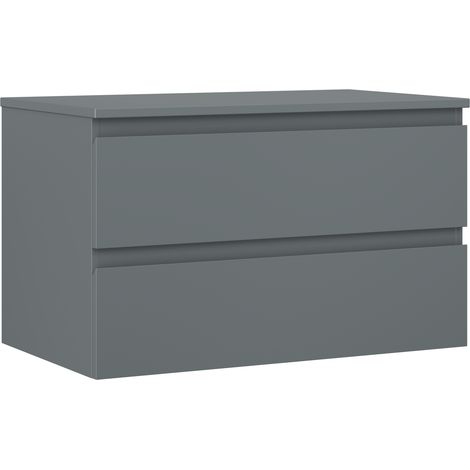 Mexen Orio Badezimmerunterschrank 80 cm mit Arbeitsplatte, 2 Schubladen, matt Graphit - 91A10-08047-2-BFFC66 (1/5)