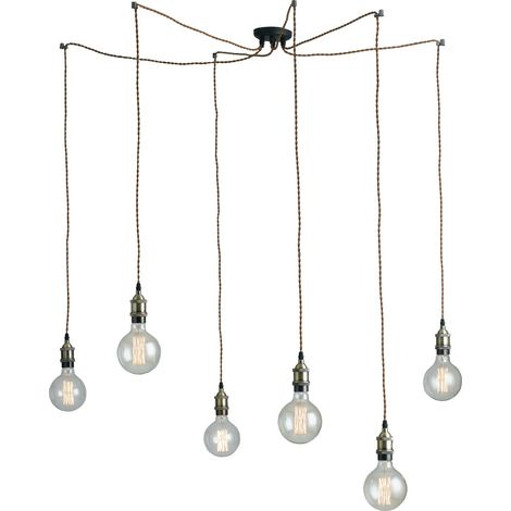 Fan Europe GROOVE 6-flammige Cluster-Pendel-Deckenleuchte Kupfer 250cm (1/4)