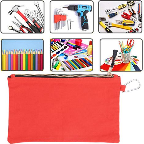 Multifunktionale Werkzeugtasche aus dickem Canvas mit Metallreißverschluss, orange (1/5)