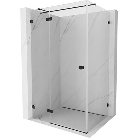 Mexen Lunar T cabine de douche battante gauche 115 x 80 cm, transparent, noir - 834T-115-080-70-00-L (1/5)