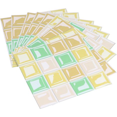 10er-Packung wasserfeste, selbstklebende Mosaikfliesen-Aufkleber für Küchenböden und Wände (1/5)