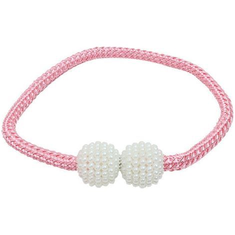 Embrasse de rideau Embrasse de rideau magnétique 2 pièces, porte-rideaux élégantes retenues de perle de perle Clips de rideau avec gris magnétique fortEmbrasse de rideau(rose) (1/5)