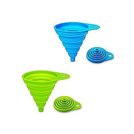 paquet De 2 Entonnoirs En Silicone Pliables, Entonnoirs Flexibles/pliables/de Cuisine Pour Le Transfert D'eau Et De Bouteilles Liquides Bouche Tr (1/5)