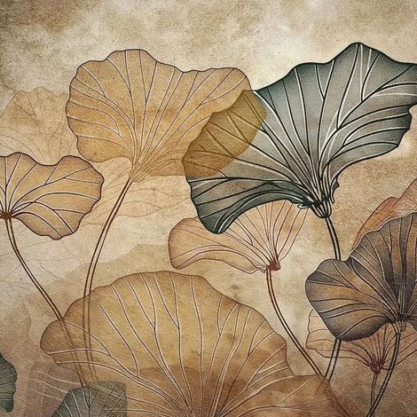 papier peint panoramique feuilles marron - Sanders & Sanders (1/5)