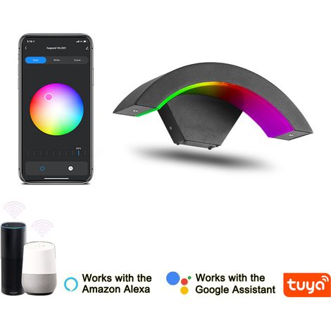 Applique murale LED extérieure intelligente 9 W RGB, dimmable (IP65) – Compatible avec Alexa et Google Assistant (1/5)