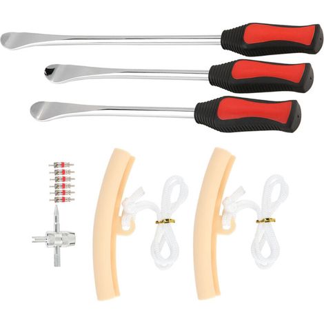 Cuillères à changement de pneu de moto 14.5 + 11.5 pouces, levier de protection de jante de roue en fer, Kit d'outils de Valve (1/5)