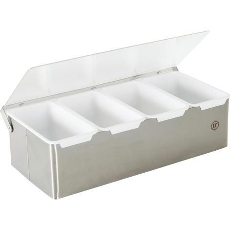 1 Boîte à épices 4 compartiments Inox Godets amovibles 500g Cuisine professionnelle (1/5)